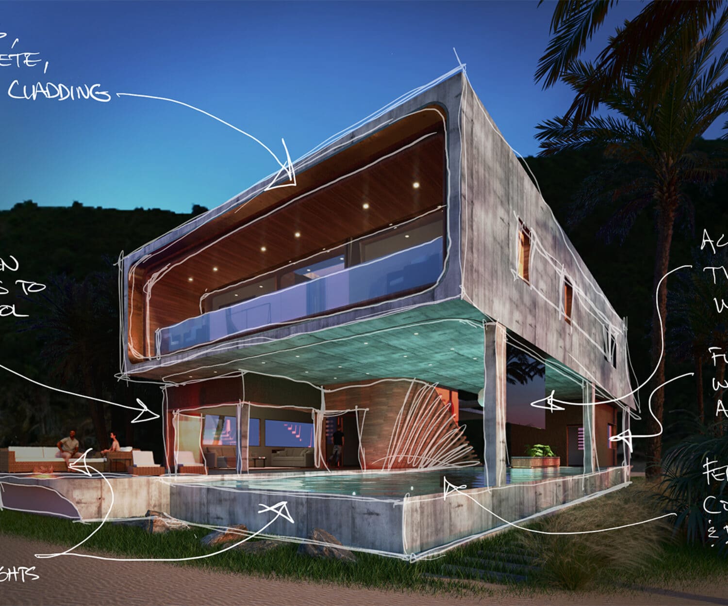 Beach House with Annotation