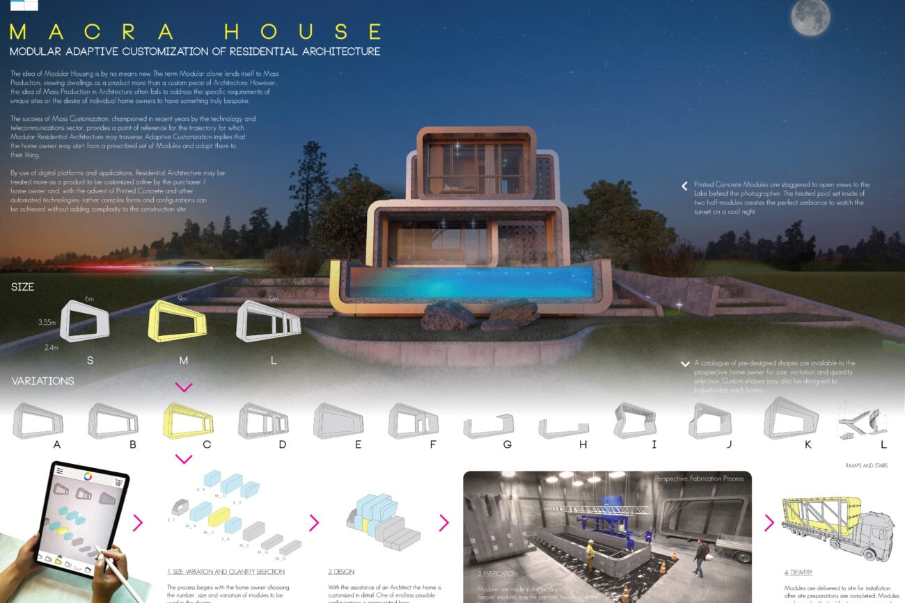 Modular Home with Swimming Pool Competition Design Board