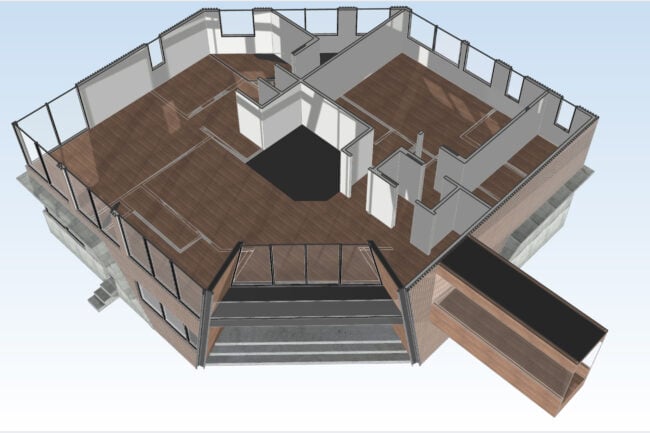 ニセコにあるグリフィンハウスの3Dパース図