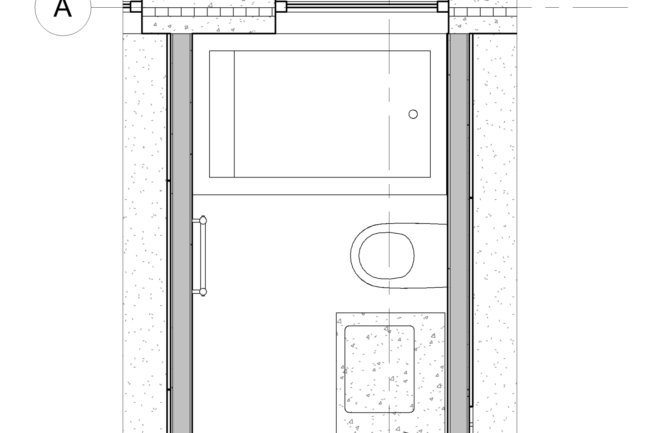 浴室的建筑平面图