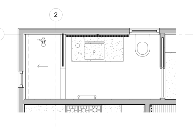 浴室的建筑平面图