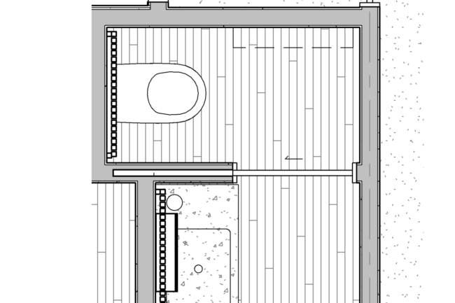 浴室的建筑平面图