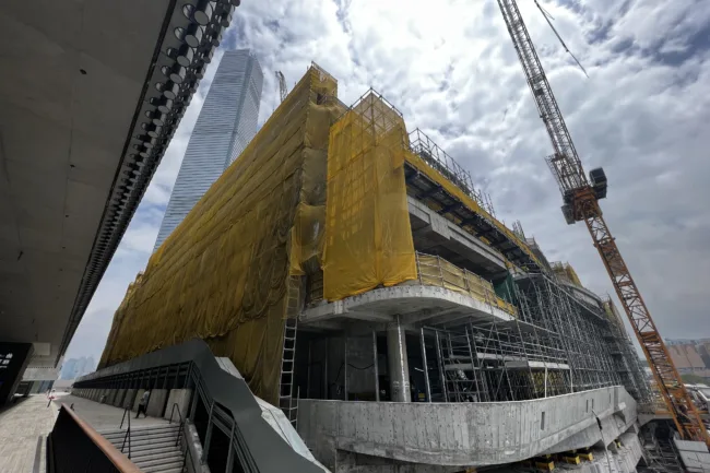 Lyric Theatre West Kowloon Concrete Construction Photos showing Vibration Isolation Springs
