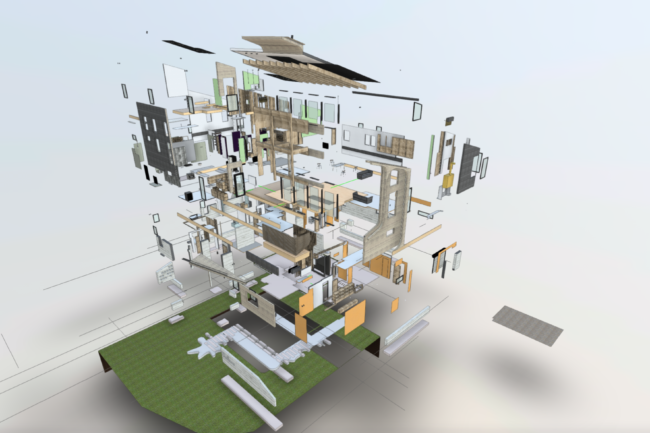 BIM - ニセコの家のビルディング・インフォメーション・モデリング - 外観パース