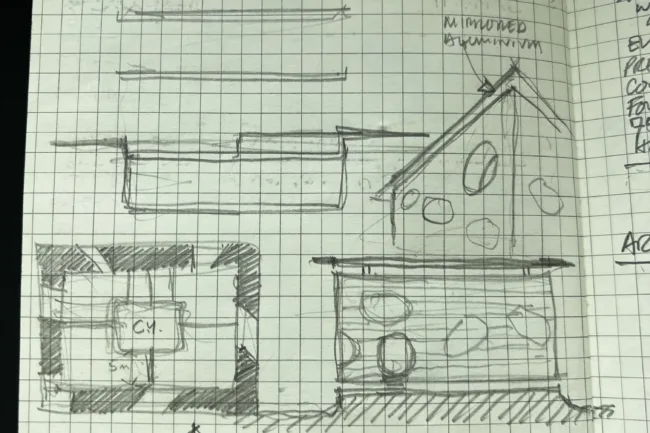 住宅建築デザインノートのスケッチ - 住宅コンセプトスケッチ