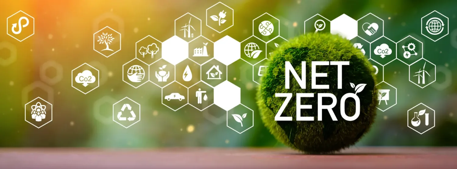 Net Zero and Carbon Neutral Concepts Net Zero Emissions Goals Weather neutral long-term strategy.