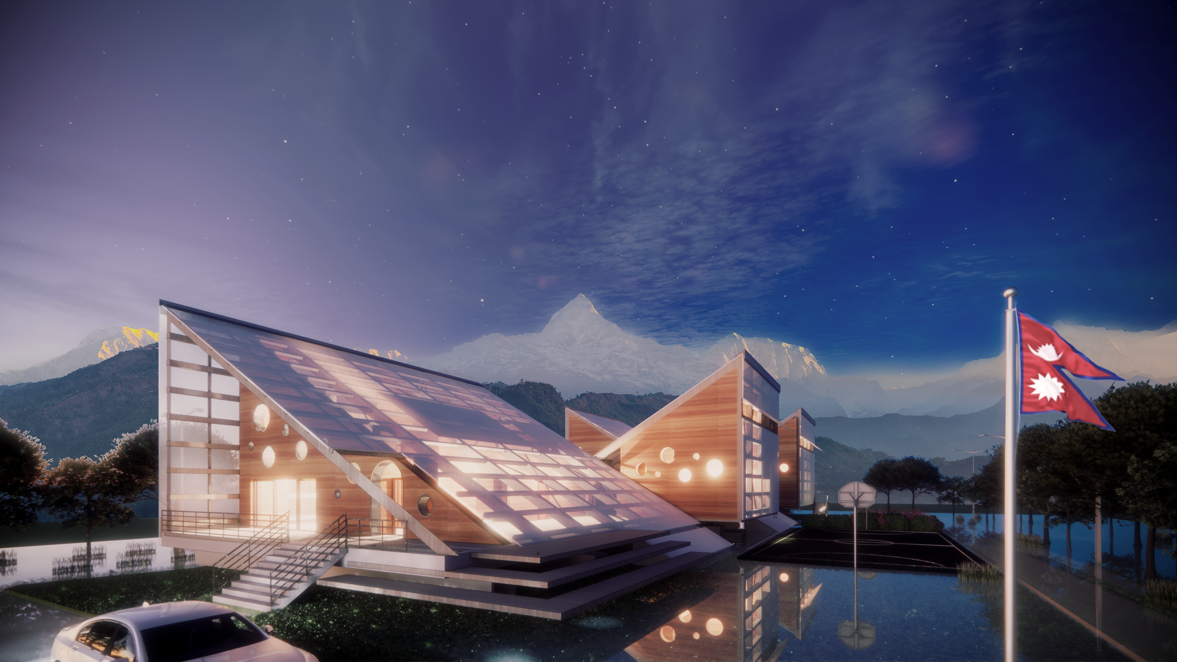 Architectural Rendering of a Competition Entry by STEAD Architecture and Design of Nepal School Competition